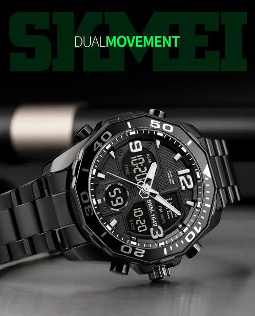 SKMEI 1649 Rotatable Ring Quartz Digital Men Wristwatch chronograph