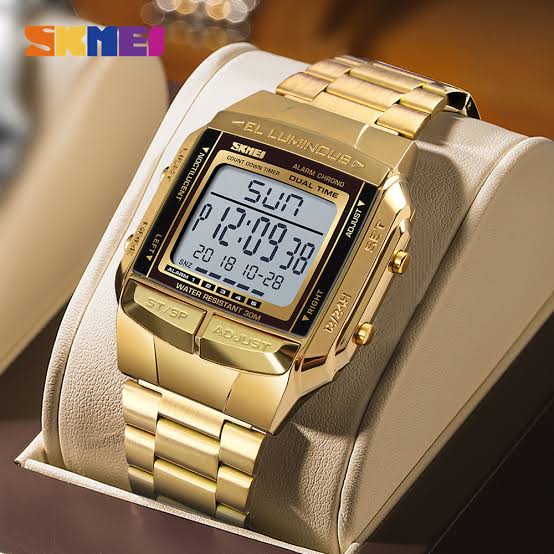Skmei Men's Digital Sport's Watches Stainless Steel Strap 5 Alarm Clock Waterproof Led Chronograph Fashion Male Dual Time