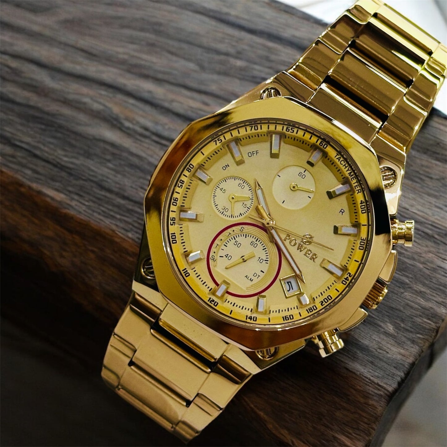 POWER Men's Watch Serie Chronograph Waterproof Multi Stainle G Steel Dual Screen Shock Watch