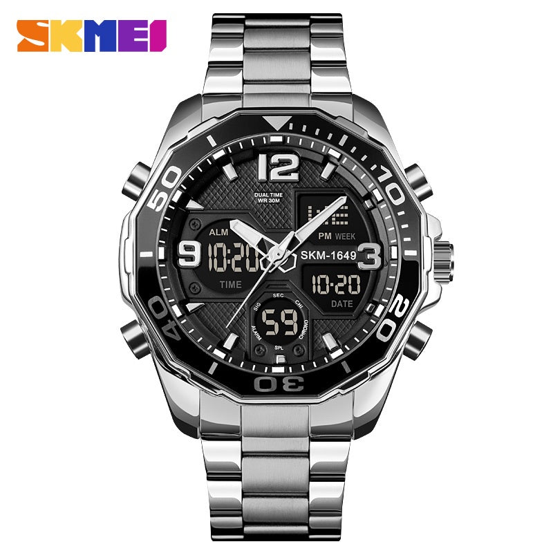 SKMEI 1649 Rotatable Ring Quartz Digital Men Wristwatch chronograph