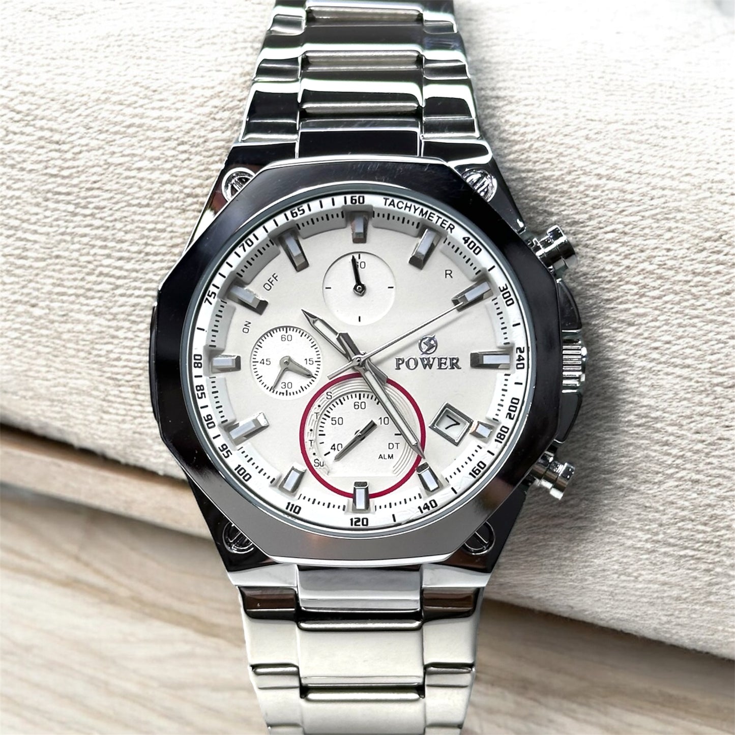 POWER Men's Watch Serie Chronograph Waterproof Multi Stainle G Steel Dual Screen Shock Watch