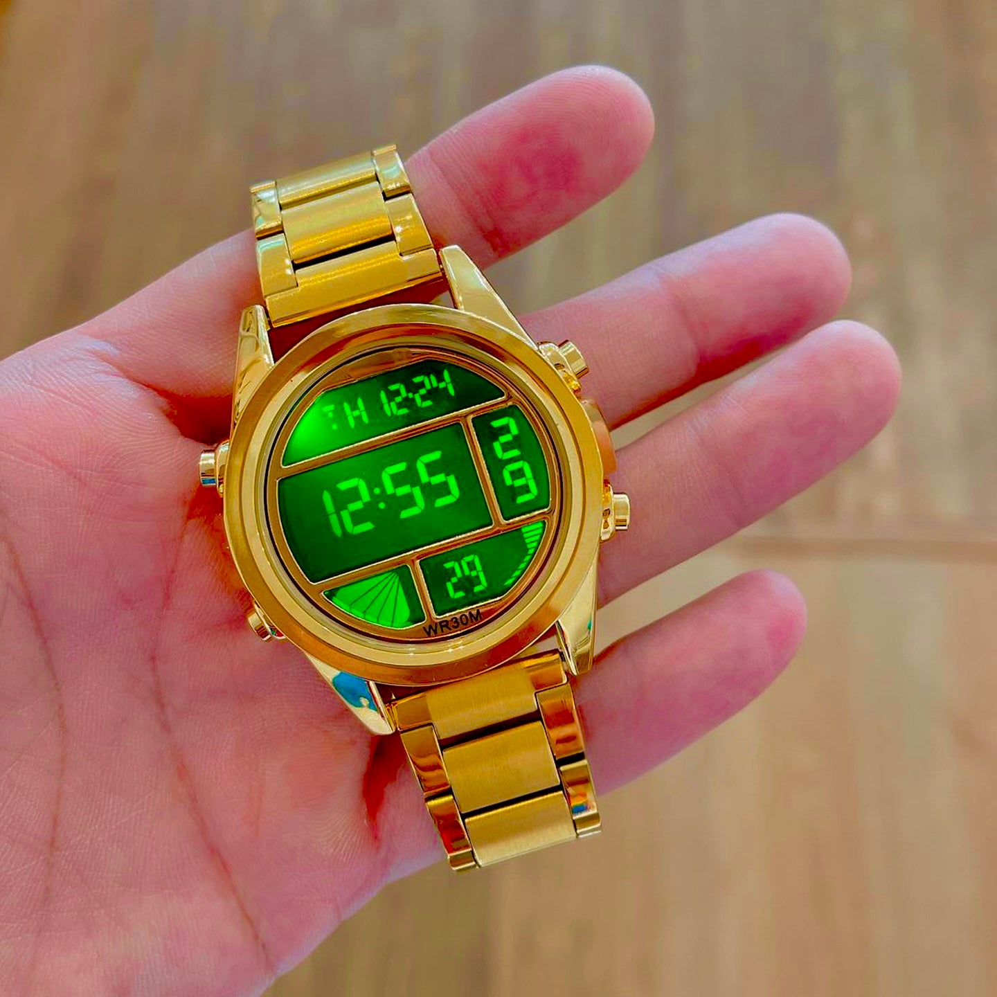 POWER Men’s Digital Sports Watches Luxury Stainless Steel Strap Led Waterproof Chronograph Wristwatch Fashion Male Alarm Clock
