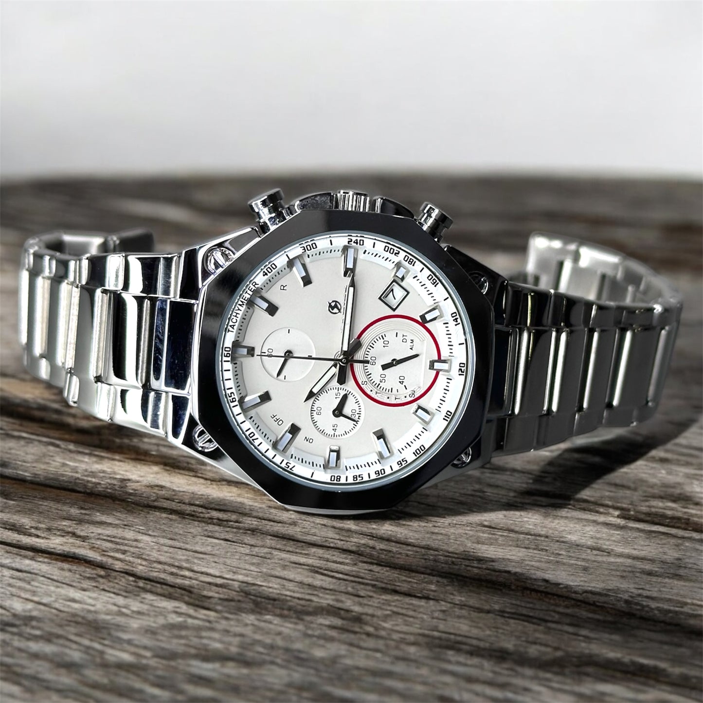 POWER Men's Watch Serie Chronograph Waterproof Multi Stainle G Steel Dual Screen Shock Watch