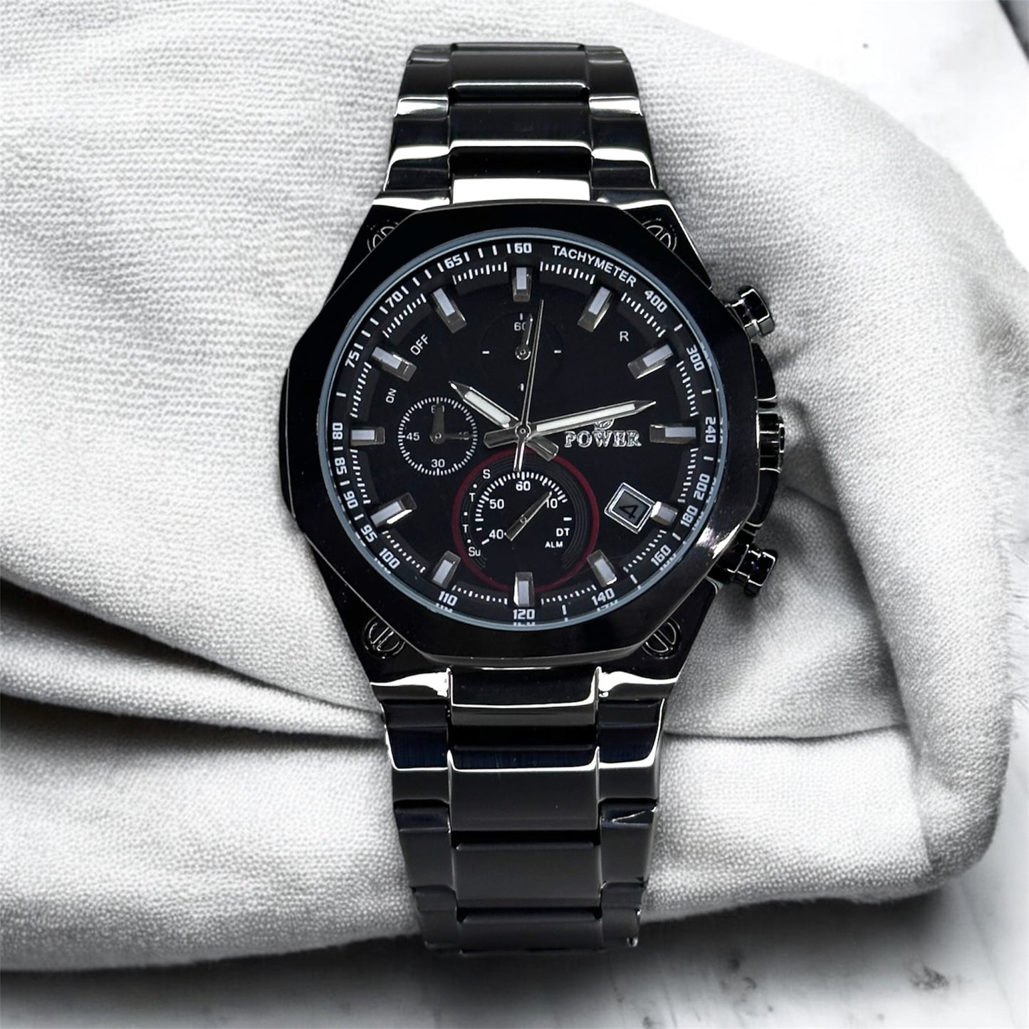 POWER Men's Watch Serie Chronograph Waterproof Multi Stainle G Steel Dual Screen Shock Watch