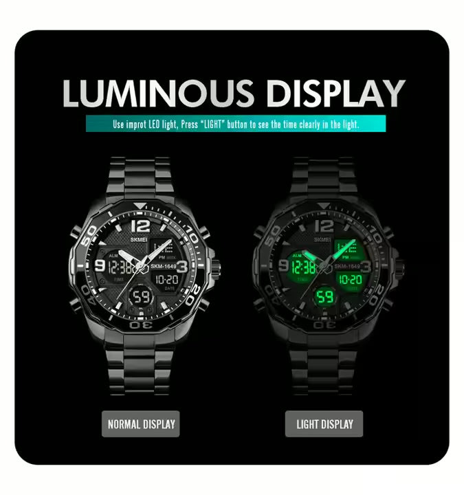 SKMEI 1649 Rotatable Ring Quartz Digital Men Wristwatch chronograph