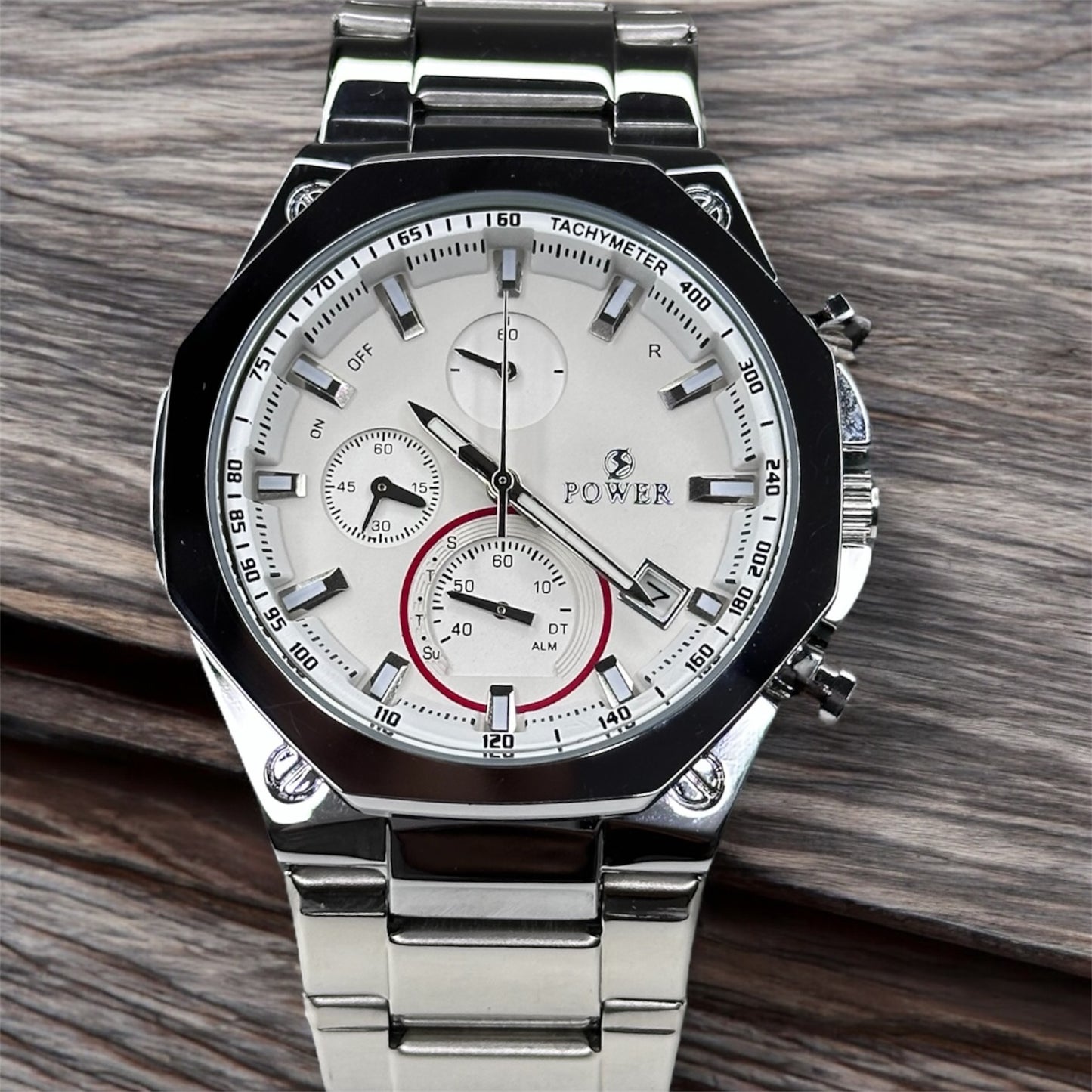 POWER Men's Watch Serie Chronograph Waterproof Multi Stainle G Steel Dual Screen Shock Watch