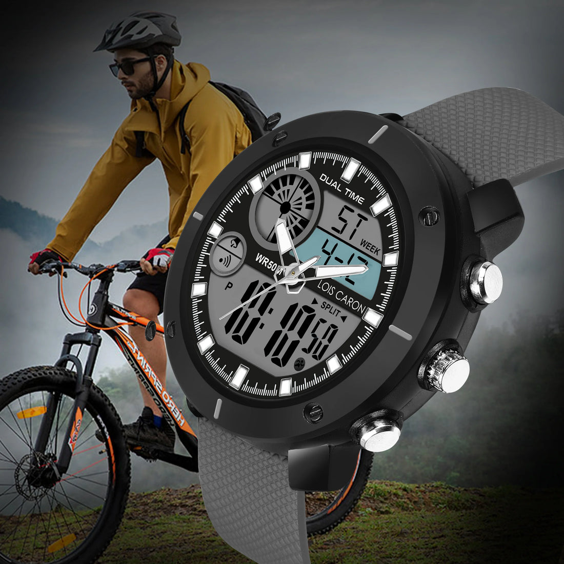 LOIS CARON Digital Analog Sport Watch