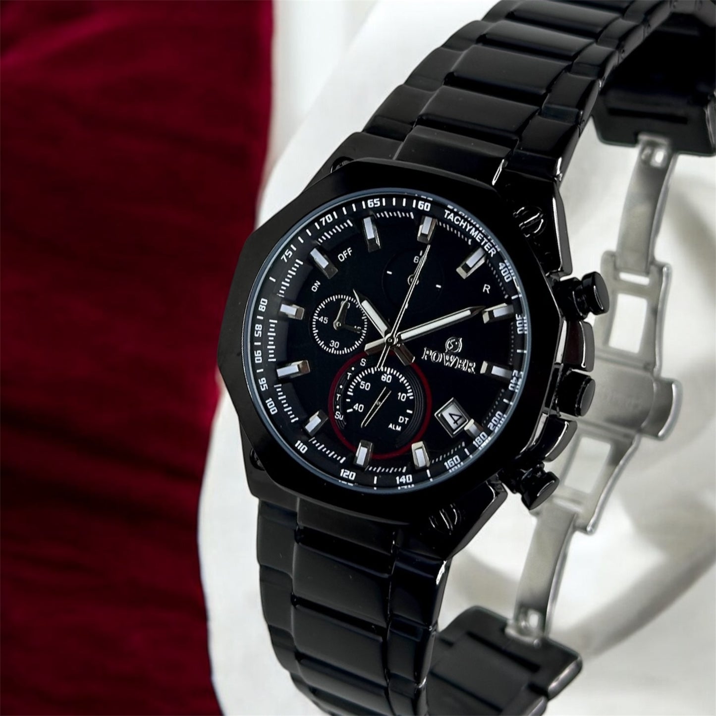 POWER Men's Watch Serie Chronograph Waterproof Multi Stainle G Steel Dual Screen Shock Watch
