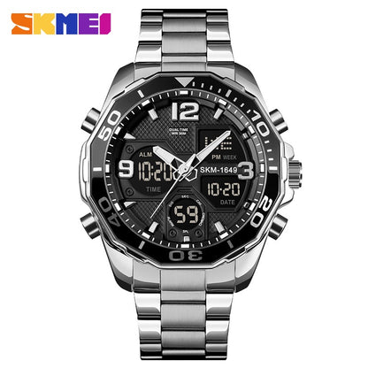 SKMEI 1649 Rotatable Ring Quartz Digital Men Wristwatch chronograph