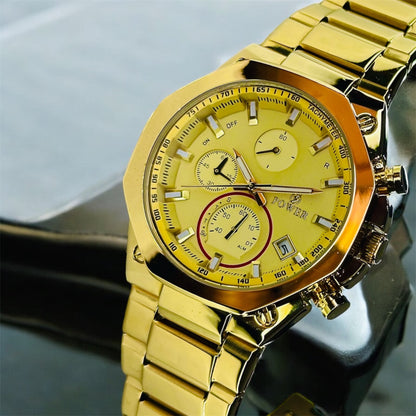 POWER Men's Watch Serie Chronograph Waterproof Multi Stainle G Steel Dual Screen Shock Watch