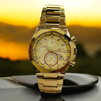 POWER Men's Watch Serie Chronograph Waterproof Multi Stainle G Steel Dual Screen Shock Watch