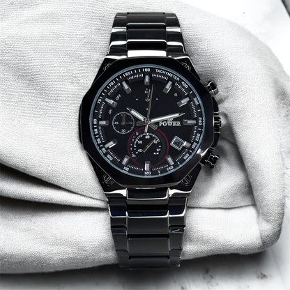 POWER Men's Watch Serie Chronograph Waterproof Multi Stainle G Steel Dual Screen Shock Watch