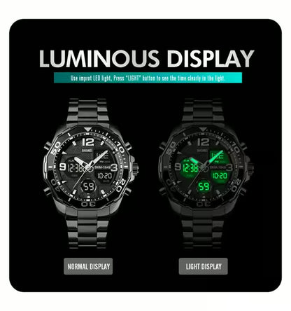 SKMEI 1649 Rotatable Ring Quartz Digital Men Wristwatch chronograph