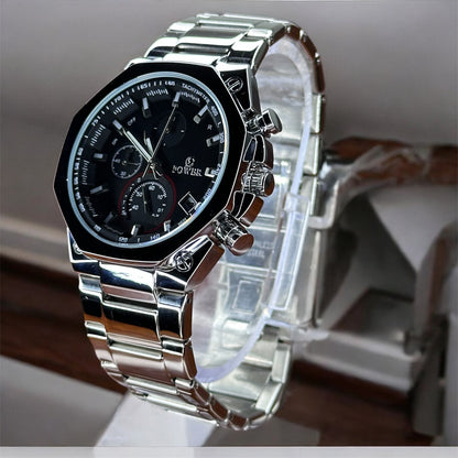POWER Men's Watch Serie Chronograph Waterproof Multi Stainle G Steel Dual Screen Shock Watch